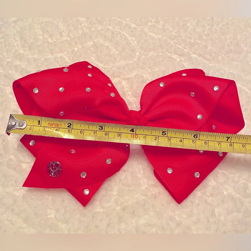 JoJo SIWA Red & White Diamond 7” Hair Bows ❤️ Bundle of Two
